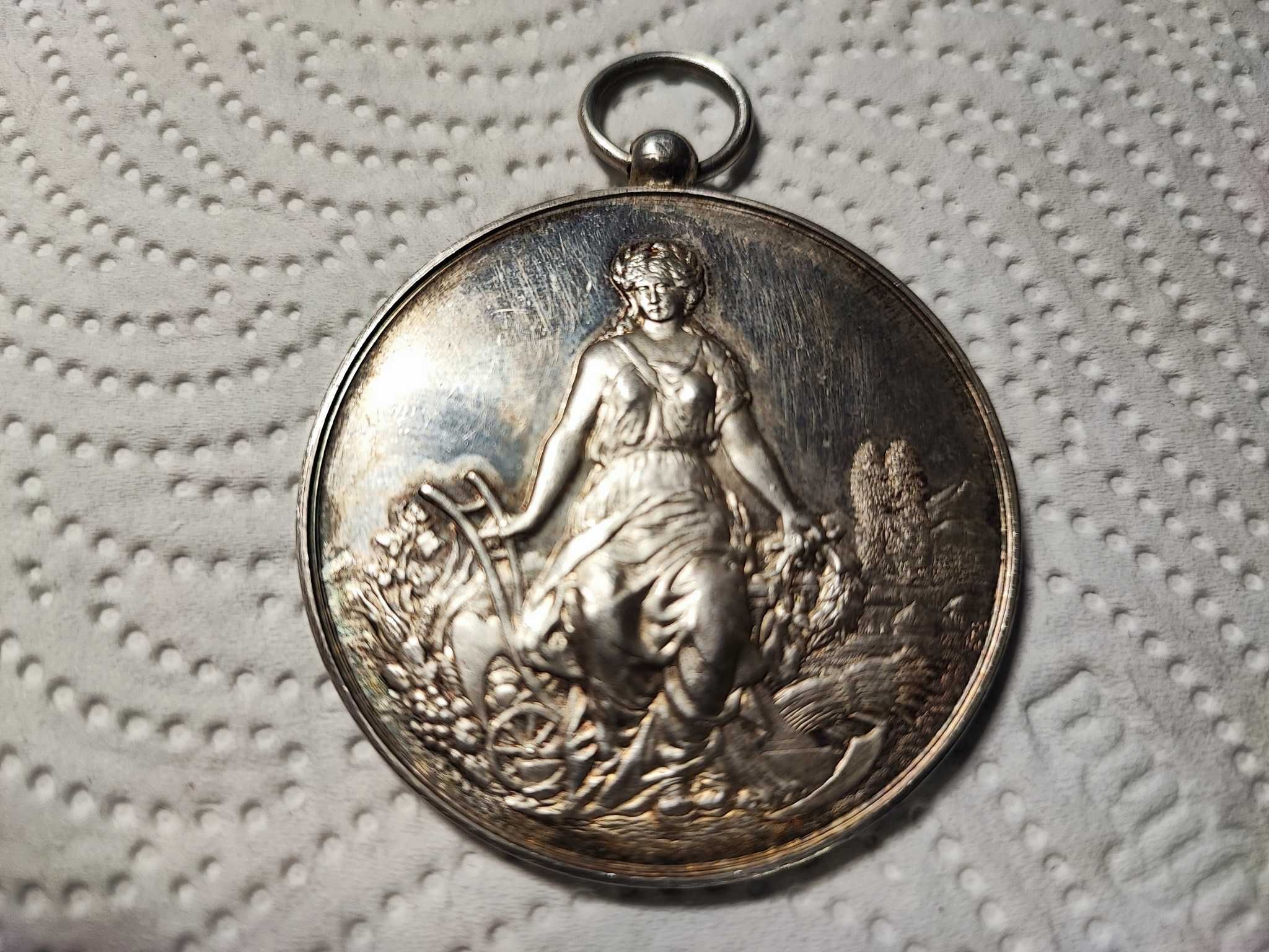 Medalie vintage argint franceza 1898