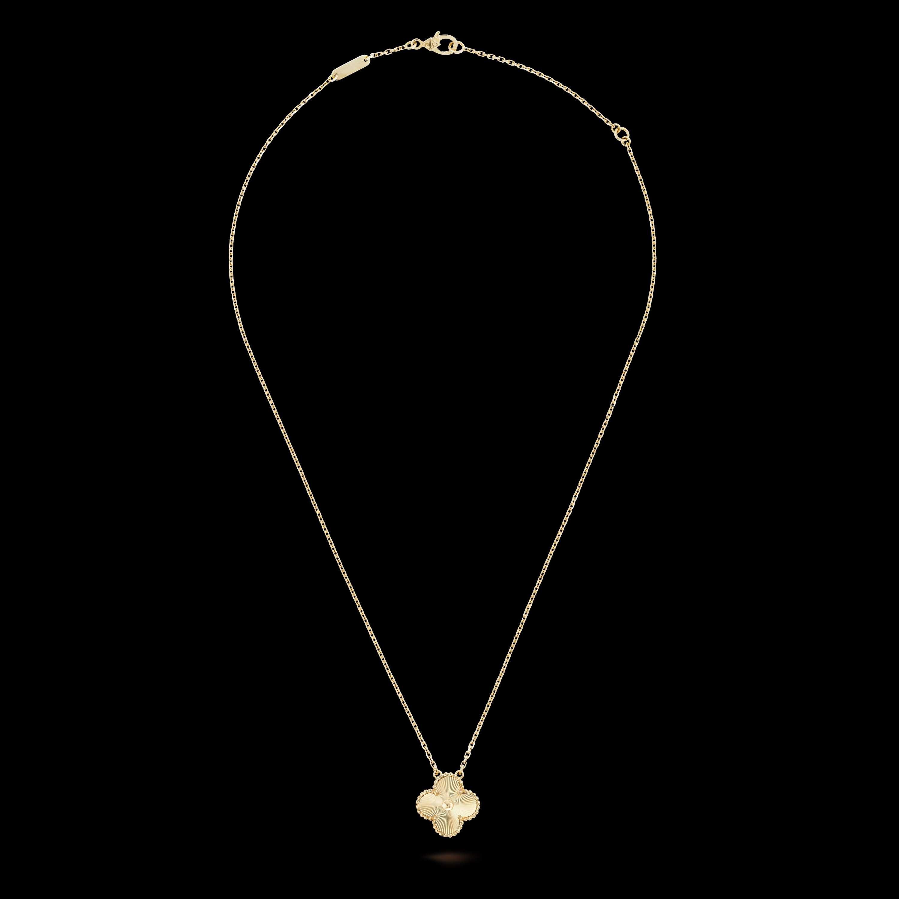 Van Cleef & Arpels VCA Rose Gold 1 Motif Alhambra Clover Дамско Колие