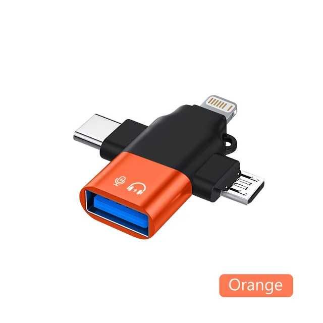 Адаптер зарядный Elough 3 в 1 с USB 3,0 на Type C