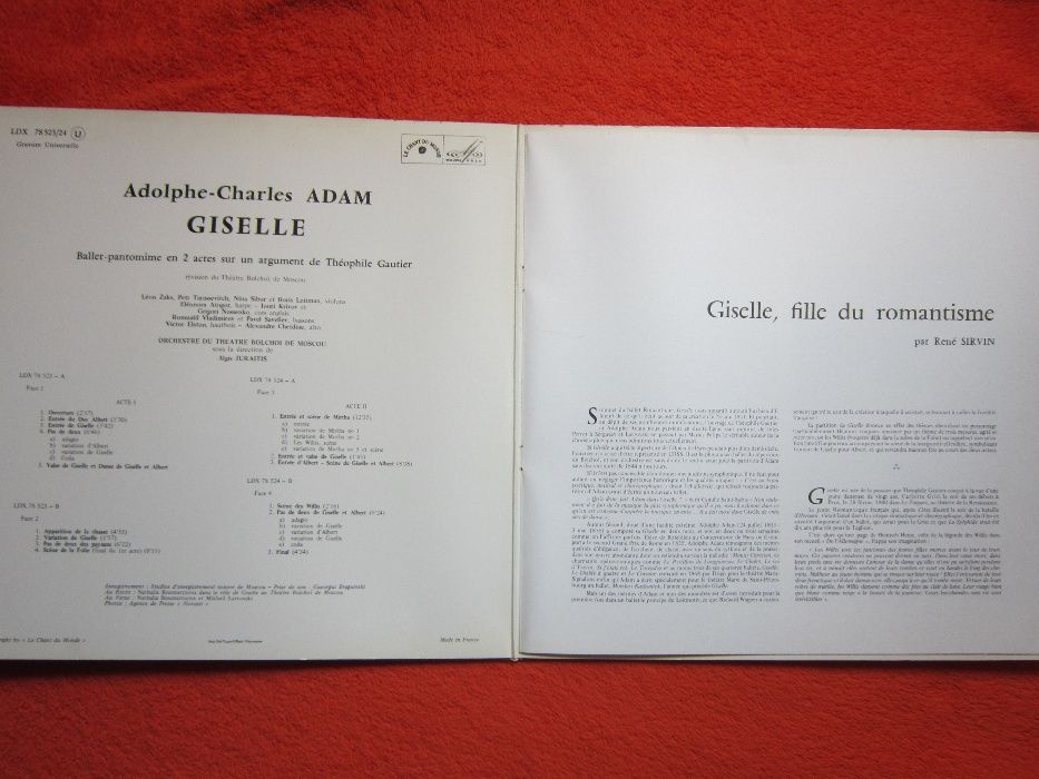 vinil Adam-"Giselle"-Bolsoi Moscova-Algis Juraitis -un cadou inedit