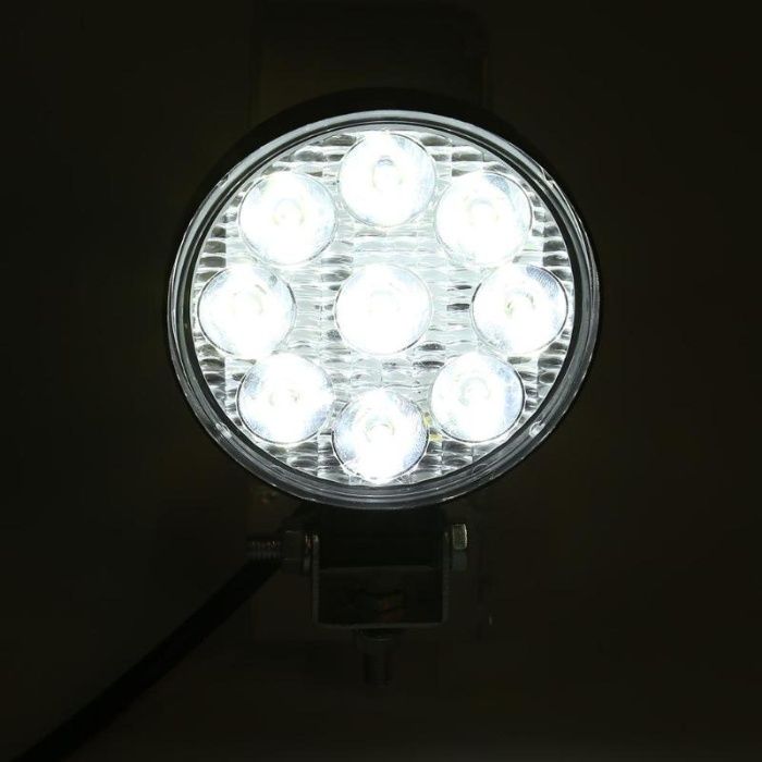 2 Бр. 27W Кръгли Мини Led Диоден Фар Прожектор Дневни Светлини 12V 24V