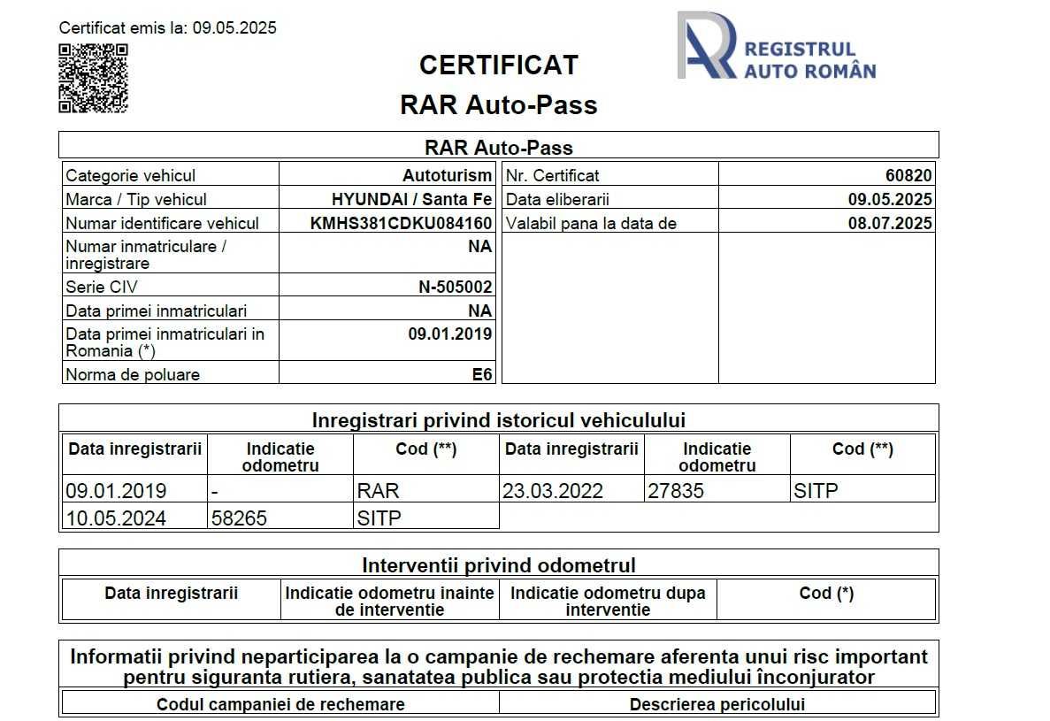Hyundai Santa Fe Luxury 2.2 HTRAC 4WD 8AT, personala, 72.500 km