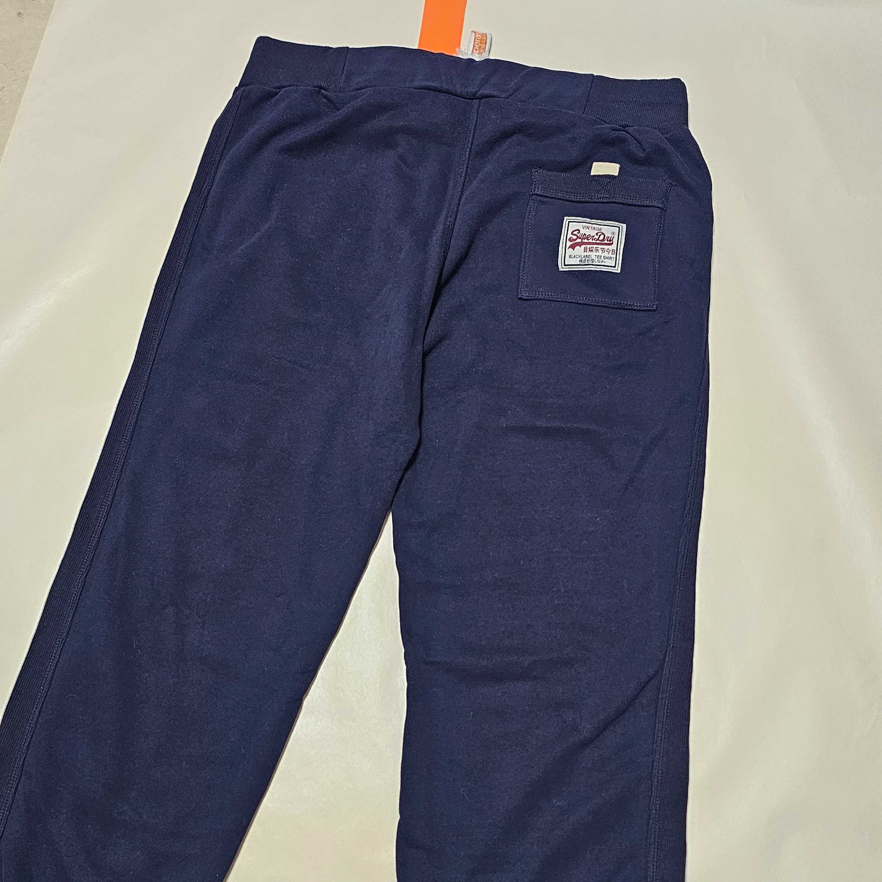 Pantaloni bumbac dens Superdry  XL / bleumarin OFERTA