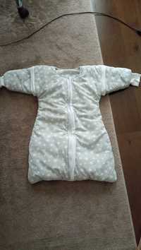 зимно бебешко спално чувалче с падащо ръкавче 0-6 месеца.