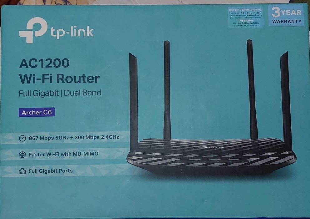Router Wi-Fi AC1200 tp-link de mare viteză emite pe o suprafață mare