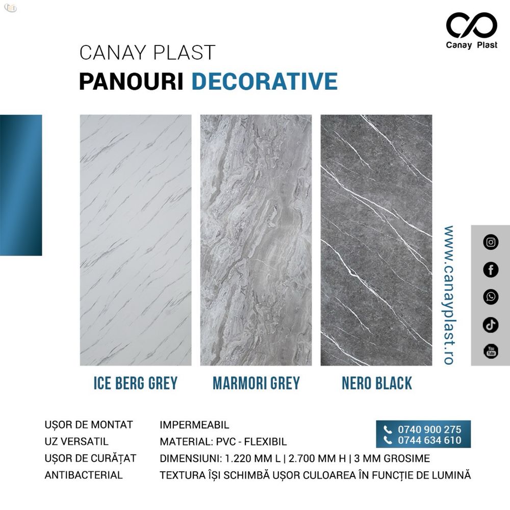 Panouri decorative din pvc imitatie marmura