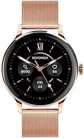 Нов Смарт часовник Sekonda Flex Plus 42мм Розово Злато I68 iOS Android