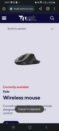 Fyda trust rechargeable wireless mouse