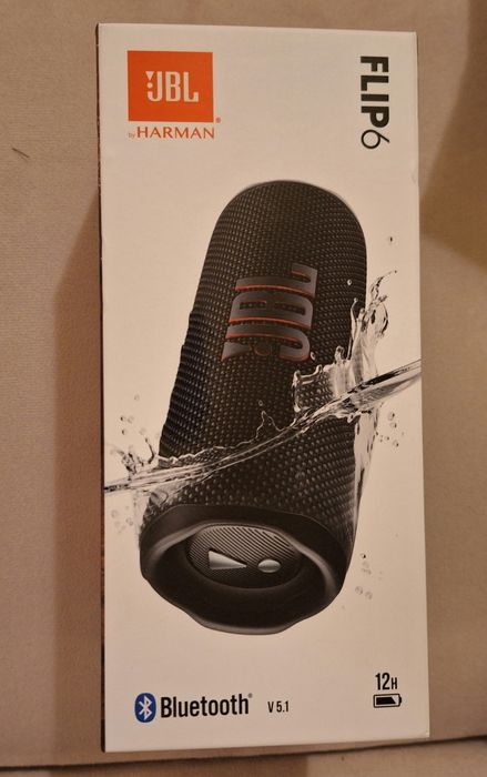 Boxa portabila JBL Flip 6, Bluetooth, IP67, neagra, ca noua, la cutie