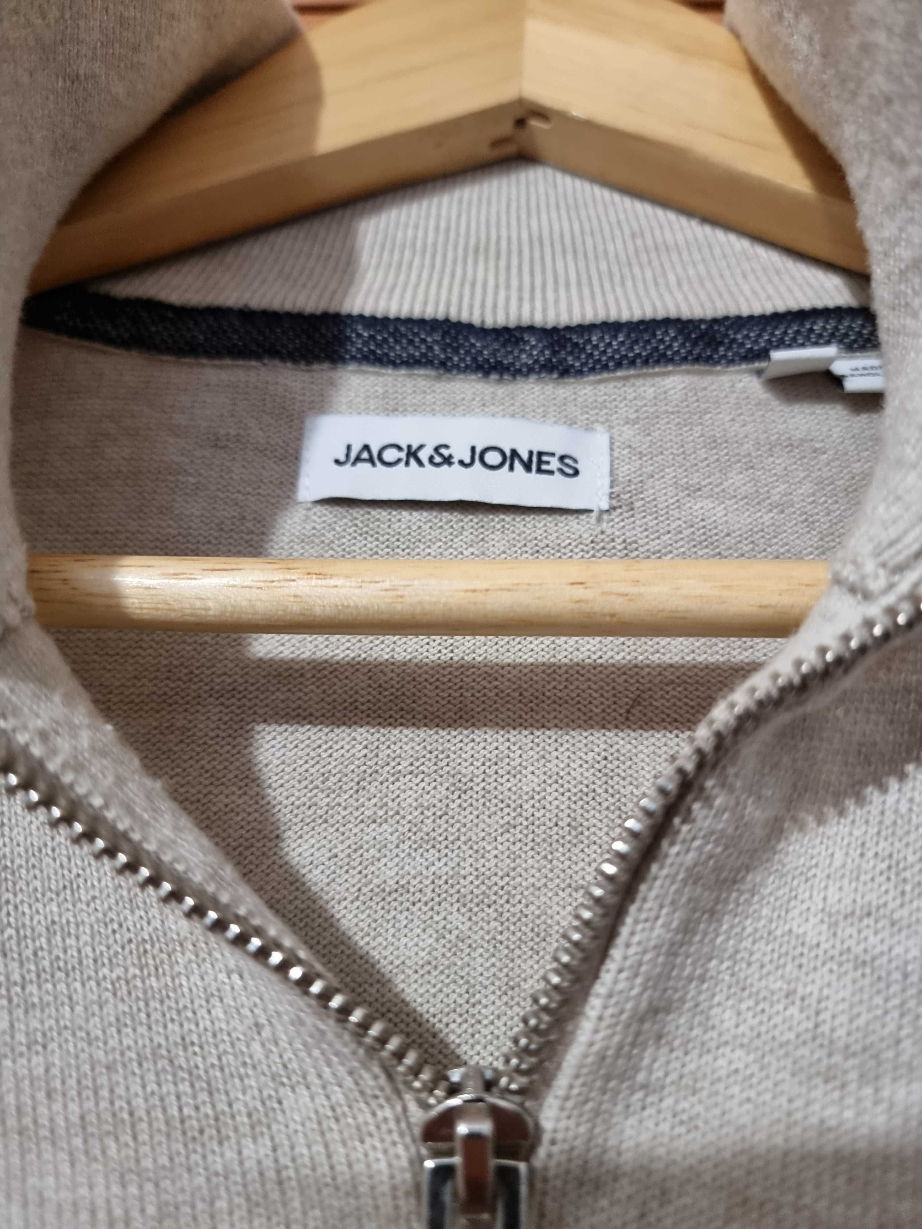 maleta Jack & Jones - Bluza gat Pulover guler inalt si fermoar scurt