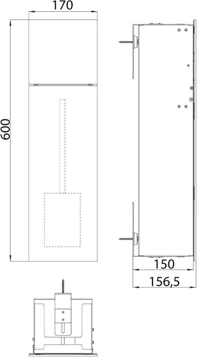 Dulap baie incastrat, Emco Asis Pure, modul pentru accesorii WC, alb