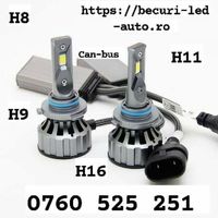 Kit Becuri Led H8,H9,H11,H16 Can-bus 24000Lumeni/6000K/120W+GARANȚIE!