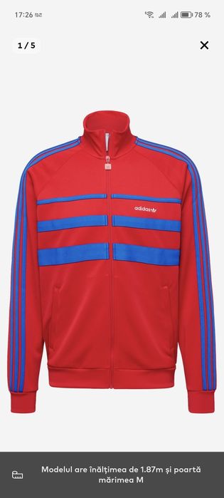 Bluza trening bărbat SIGILATA mărimea L ADIDAS ORIGINALS 3 stripes roș