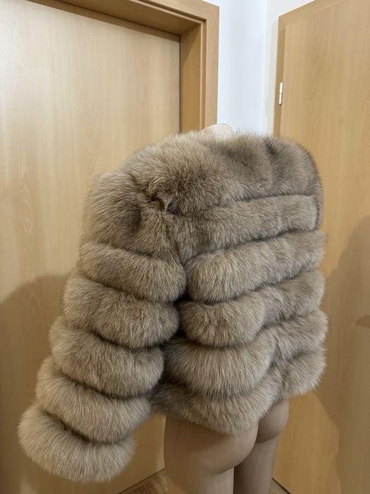 Blana naturala vulpe marimea S , blana naturala 2 in 1 vesta