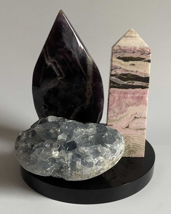 Decor Cristale - Ametist&Celestina&Rodocrozit -Set Cristale