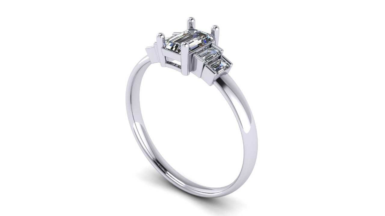 Пръстен с общо 0.80ct. Диаманти