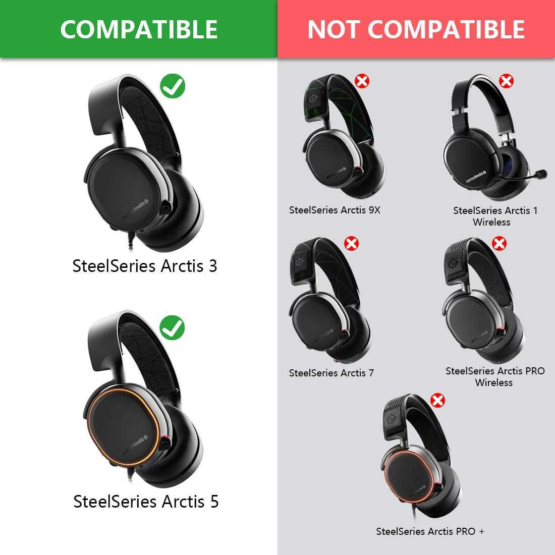 Set 2 Bureti + Banda superioara pentru casti SteelSeries Arctis 3 / 5