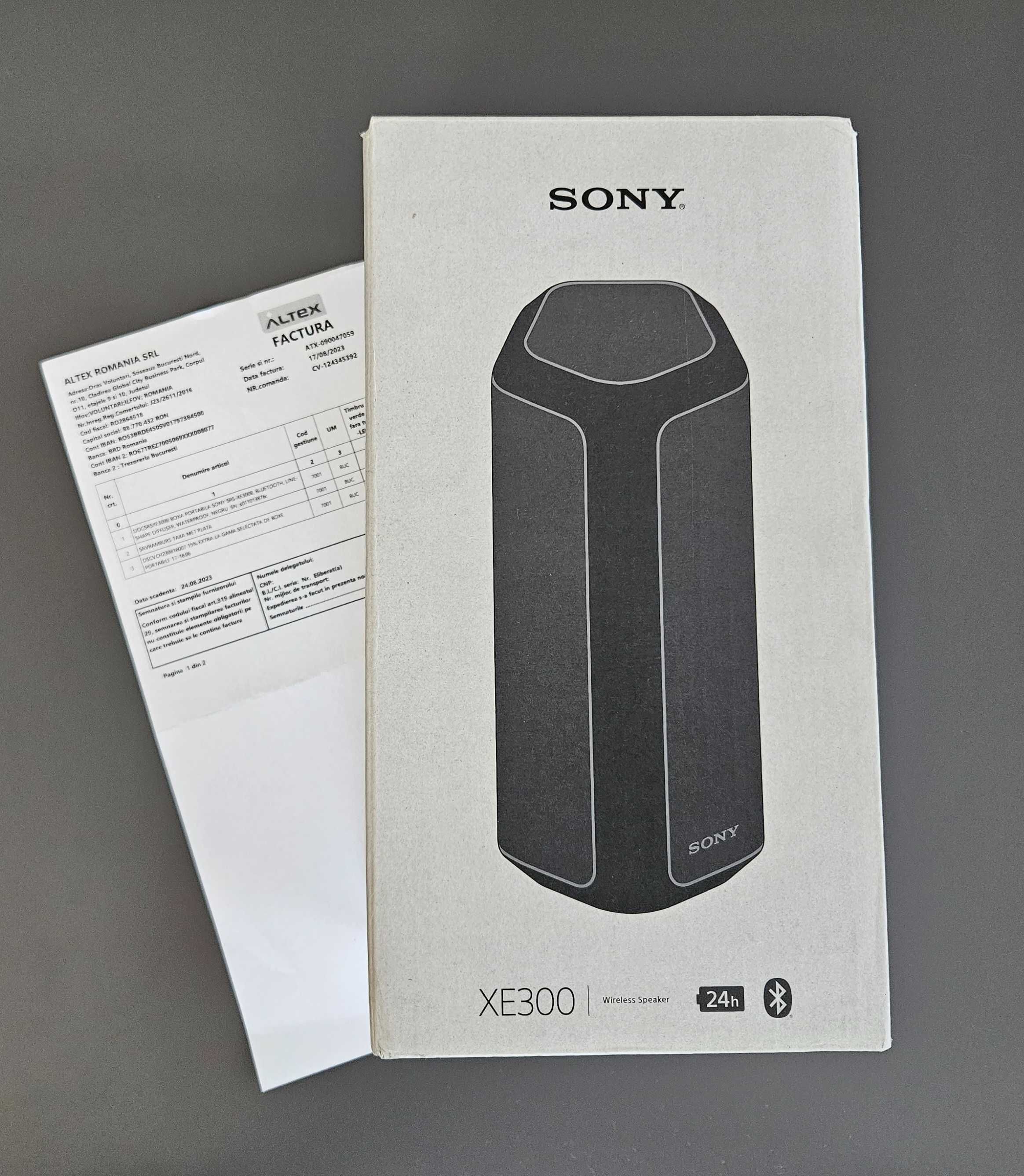 Sony SRS-XE300B, Bluetooth, IP67, Negru, noua, garantie