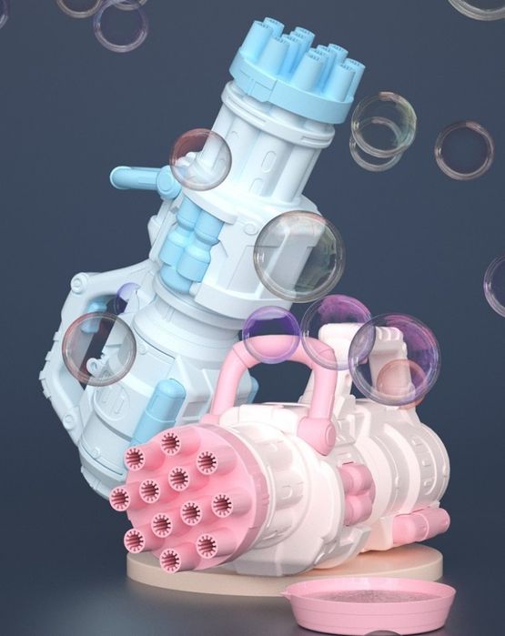 Модерен пистолет за сапунени балончета с батерии и удобна дръжка / Цвя