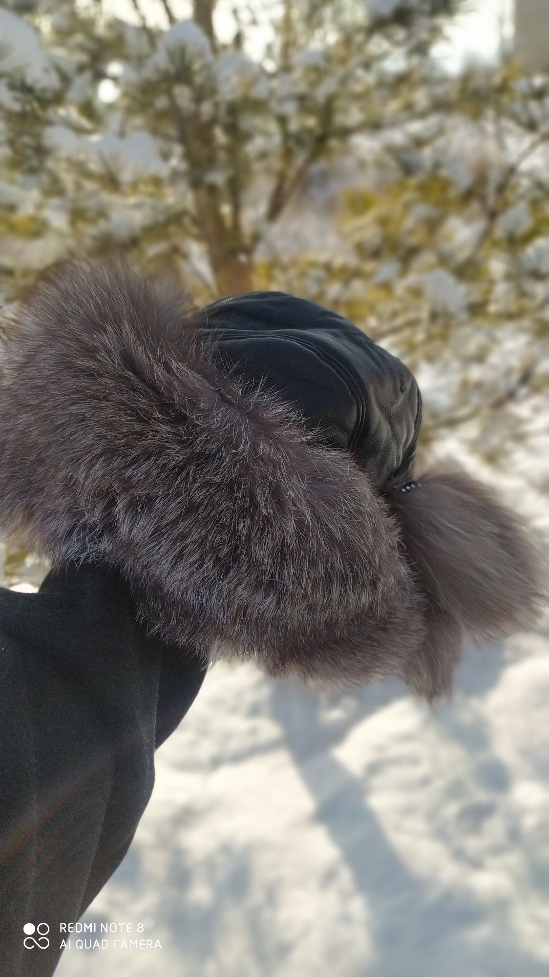 Шапка с натуральным мехом
