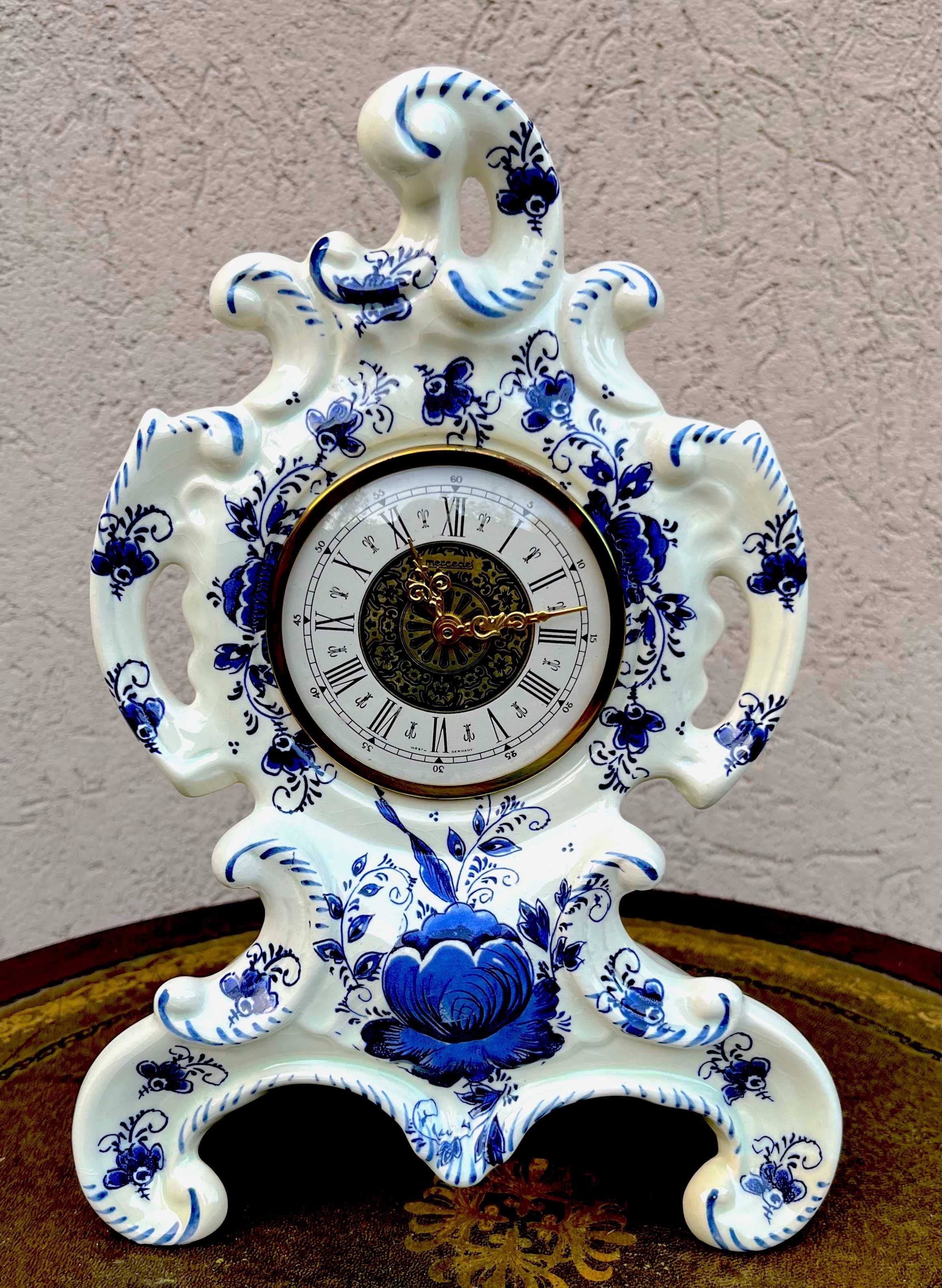 Rafinat ceas Delft-ceramica armonios decorata-marcat-Olanda