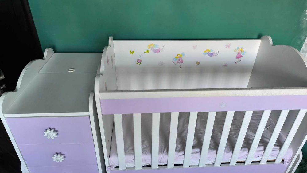 Детска кошара трансформираща се в юношеско легло с бюро с вкл.матраци