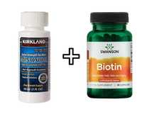 Minoxidil Kirkland 5% + Biotin 5000 mcg, 30 capsule mestecabile