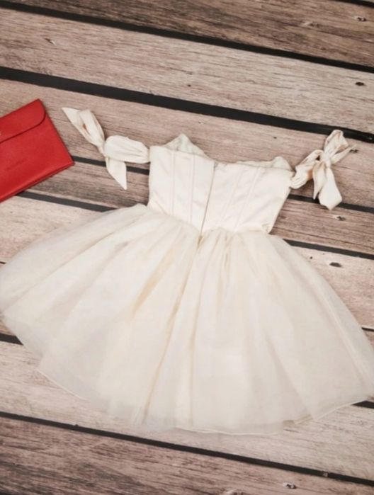 Rochie Oh Polly Reine Ivory crem balet corset tulle funde bej