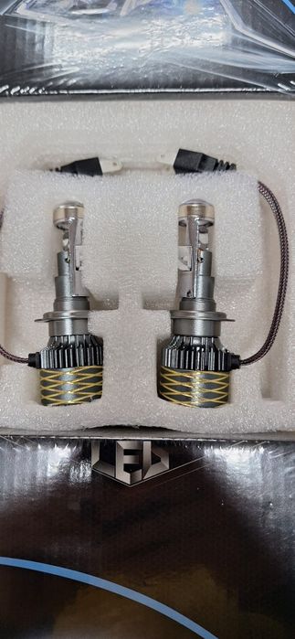 Set becuri led H7 cu lupa canbus