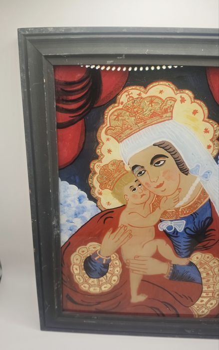 Icoană autentică pe sticla, anii 1920-1930