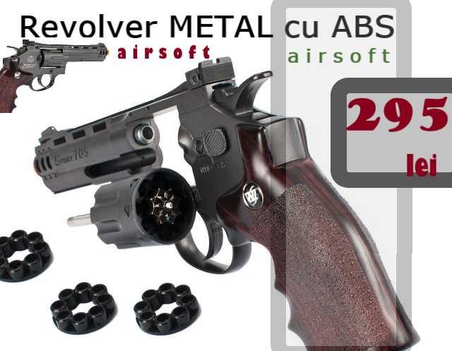 Revolver semi-automat WG705C METAL si ABS CO2 airsoft