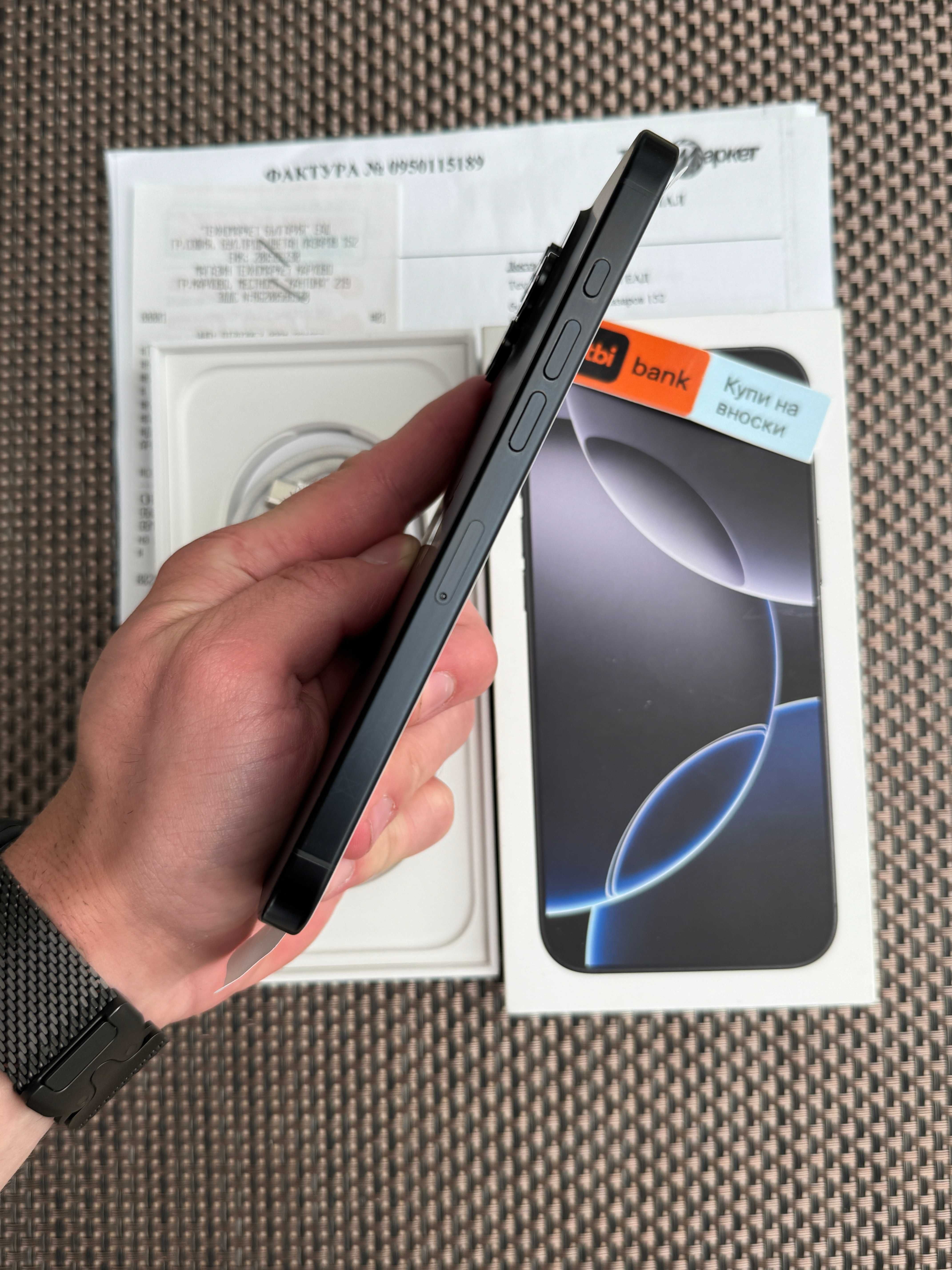 НОВ 24м ГАРАН. iPhone 16 Pro MAX Лизинг от 81лв/м Black Titanium 256GB