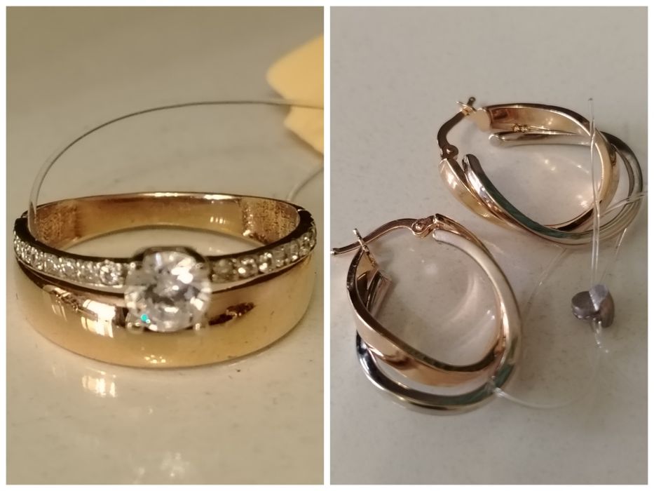 Золотое кольцо, золотые серёжки