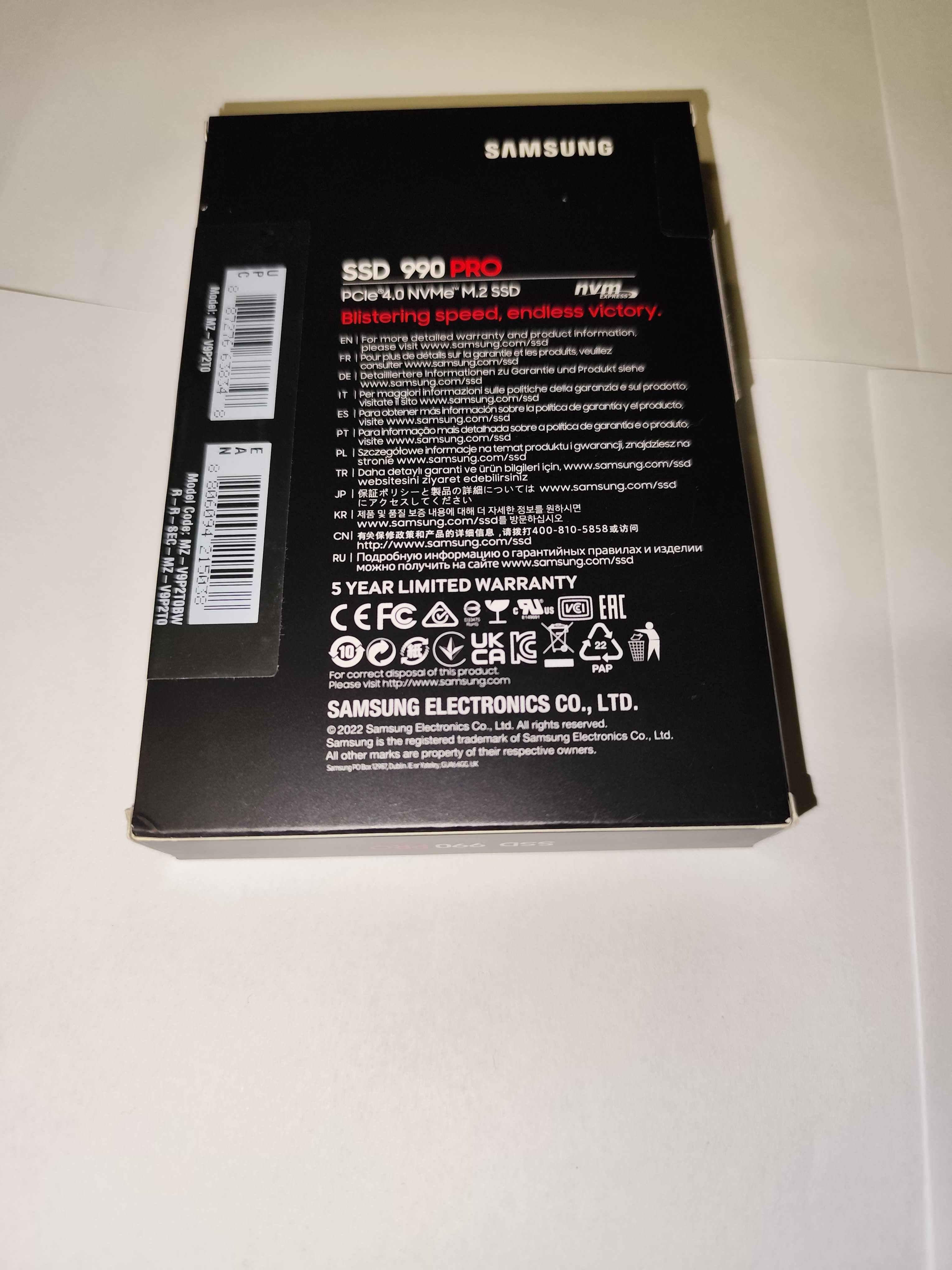 SSD Samsung 990 PRO 2TB PCI Express 4.0 x4 M.2 2280