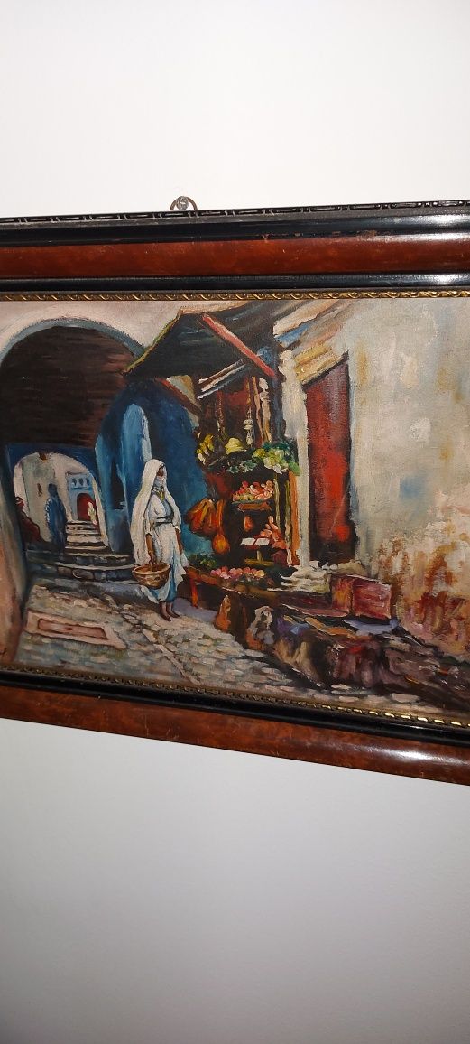 Tablou vechi,semnat, lucrare de colecție.