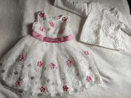 Бяла бебешка рокличка р-р 92