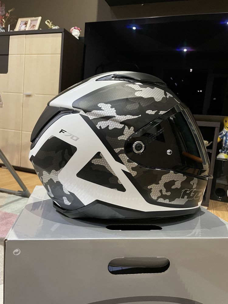 Мото каска Full face HJC F70 KATRA Matt white-Black Helmets