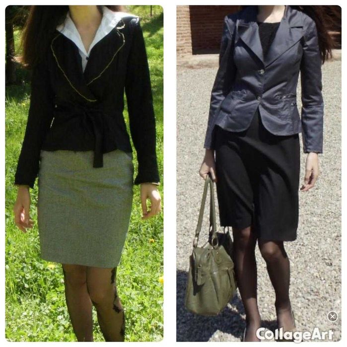 2 sacouri damă: negru și gri