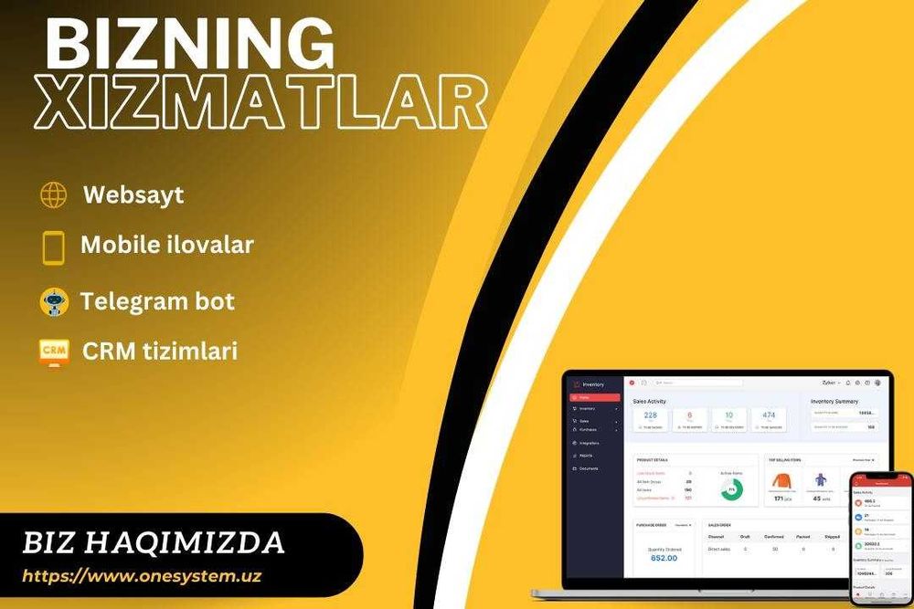 Вебсайт ва Мобил илова хизматлар / Vebsayt va Mobil ilova xizmatla