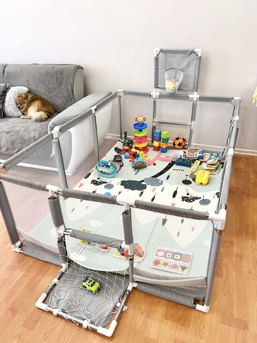 Кошара за игра 120х180 см сива