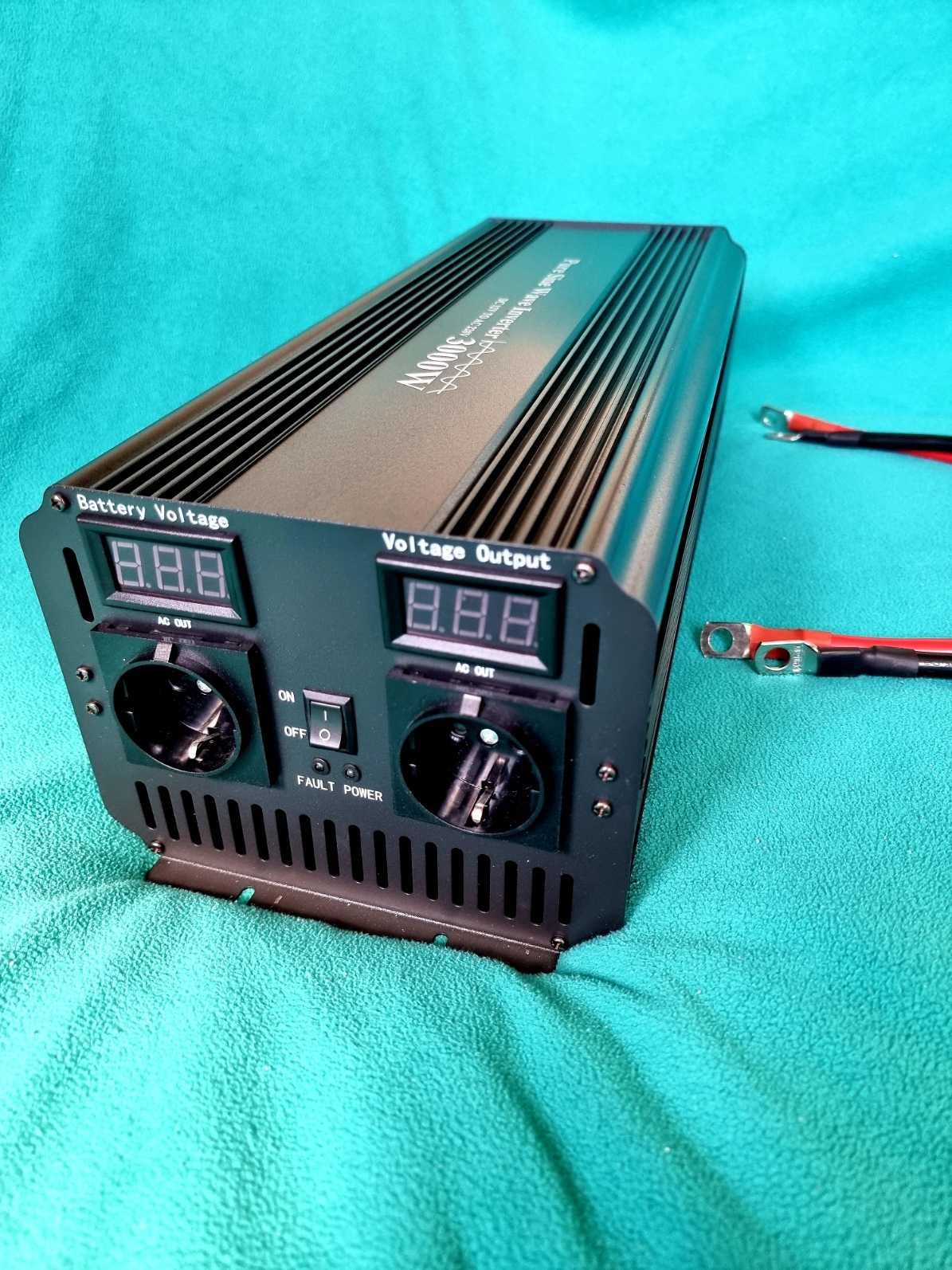 Инвертор Висок клас 3000w / 6000w 12v - 220v ПЪЛНА СИНУСОИДА Солар