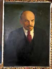 Картина портрет В.И.Ленина 1969г. размер 100×150 холст масло