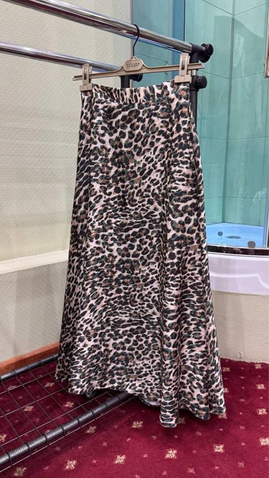 Юбка шелковая леопардовая