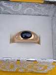 Inel aur 585 Safir cu două diamante Naturale