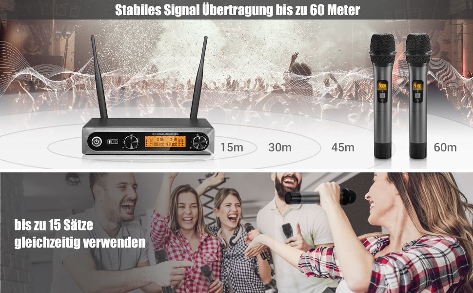 Комплект 2бр професионални безжични микрофона с приемник, TONOR TW820