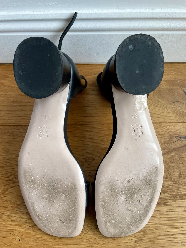 Sandale Musette IRENE piele neagră, mărimea 36