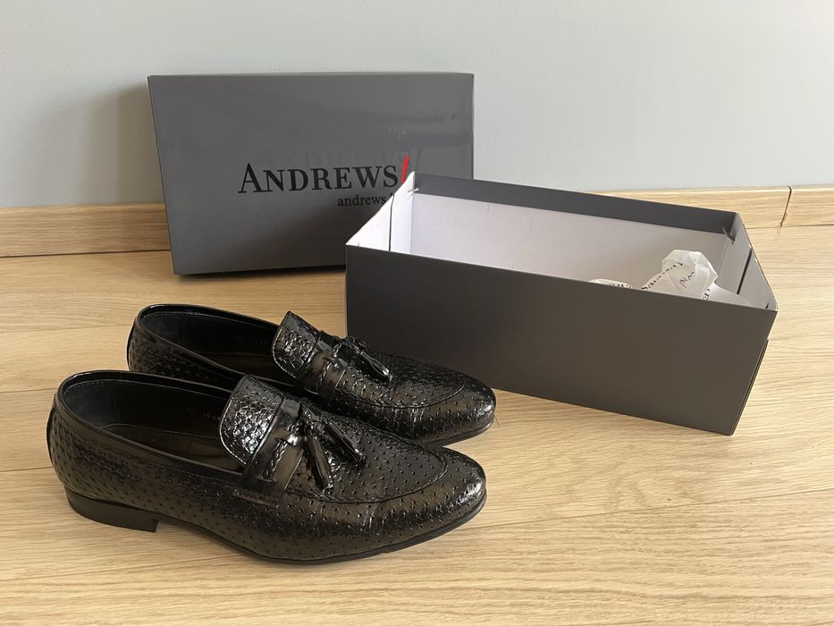 Чисто нови официални лачени мокасини Andrews
