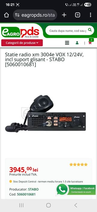 Vand statie cb STABO xm3004 e vox