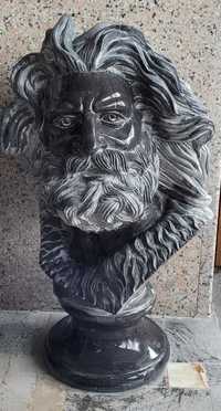 Bust statuie Zeus sculptat din marmura neagra