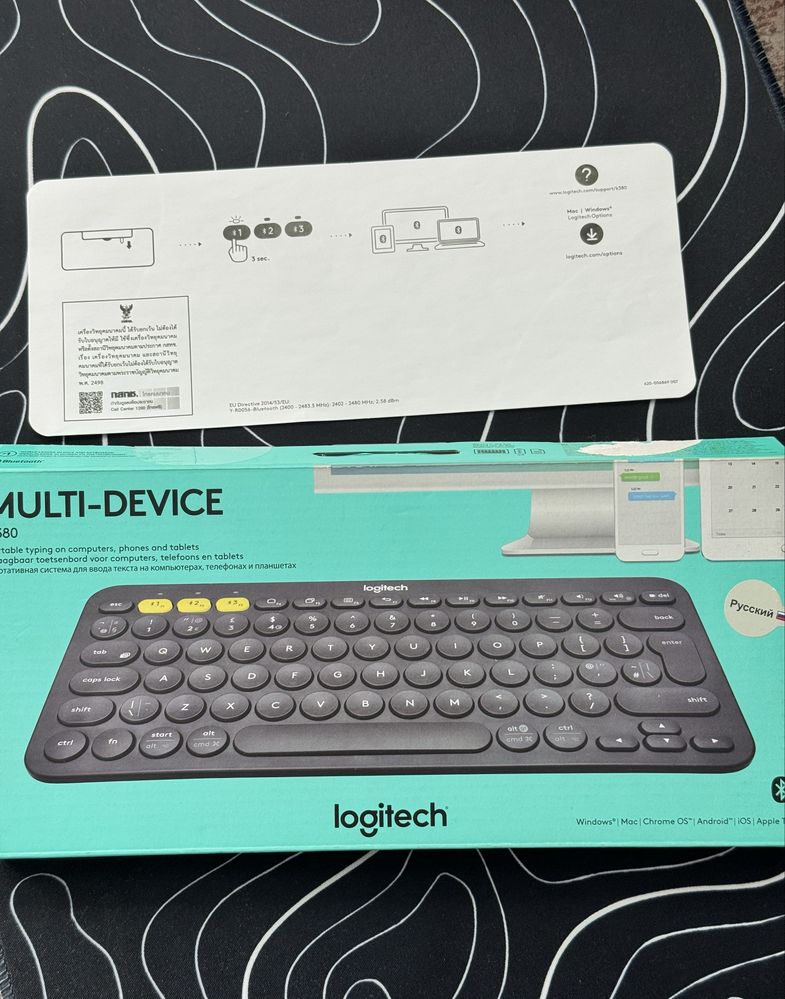 Клавиатура Logitech k380, grey, Bluetooth